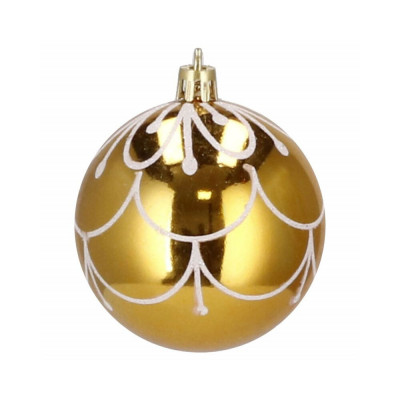 Vianočné banky bielo-zlaté mix - 7cm, sada 30ks