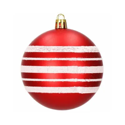 Vianočné banky bielo-červené mix - 8cm, sada 16ks