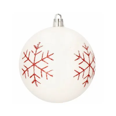 Vianočné banky bielo-červené mix - 8cm, sada 16ks