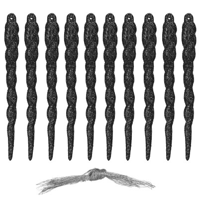 Cencúle 12,5cm čierne sada 10ks, vianočné ozdoby