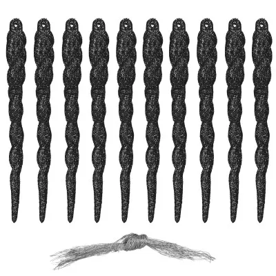 Cencúle 12,5cm čierne sada 10ks, vianočné ozdoby