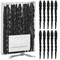 Cencúle 12,5cm čierne sada 10ks, vianočné ozdoby