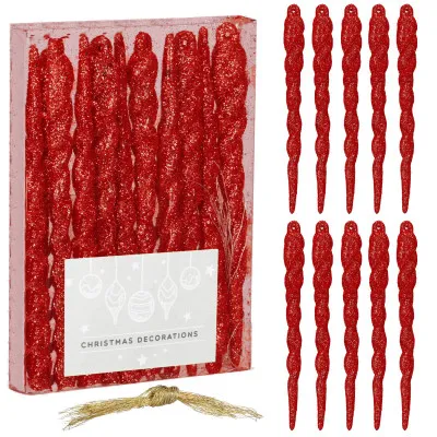 Cencúle 12,5cm červené sada 10ks, vianočné ozdoby