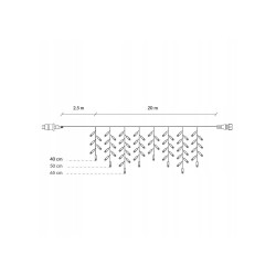 LED kvaple - 22,5m, 500LED, IP44, modrá + záblesky