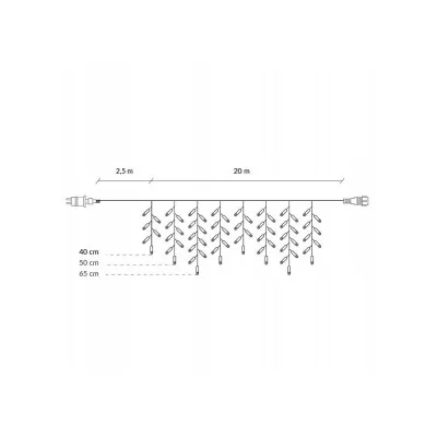LED kvaple - 22,5m, 500LED, IP44, modrá + záblesky