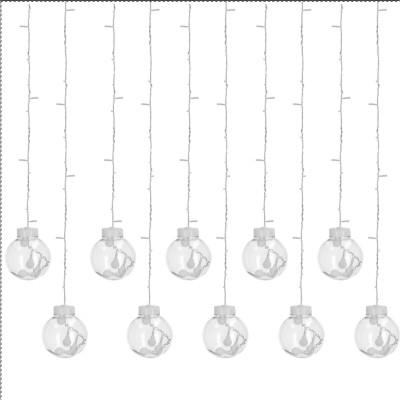 LED svetelný záves banky - 2,5x1m, 108LED, 8 funkcií, IP20, teplá biela