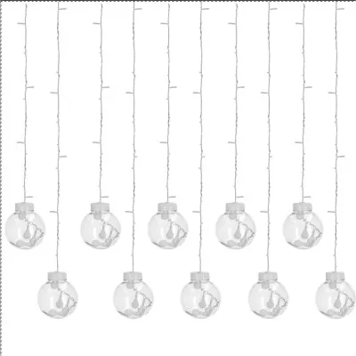 LED svetelný záves banky - 2,5x1m, 108LED, 8 funkcií, IP20, teplá biela