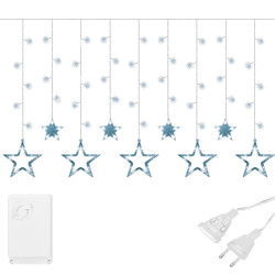 LED svetelný záves Hviezdy - 2,5x0,7m, 138LED, 8 funkcií, IP20, studená biela