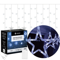 LED svetelný záves Hviezdy - 2,5x0,7m, 138LED, 8 funkcií, IP20, studená biela