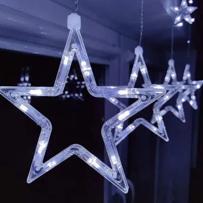 LED svetelný záves Hviezdy - 2,5x0,7m, 138LED, 8 funkcií, IP20, studená biela