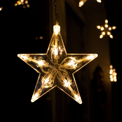 LED svetelný záves Hviezdy - 2,5x0,83m, 70LED, 8 funkcií, IP20, teplá biela