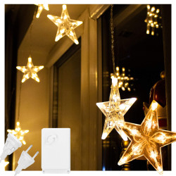 LED svetelný záves Hviezdy - 2,5x0,83m, 70LED, 8 funkcií, IP20, teplá biela