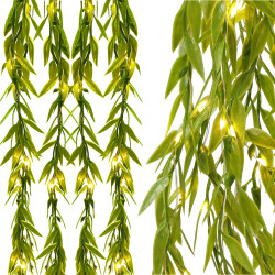 LED záves Lístky - 5,85x1,05m, 200LED, 8 funkcií, IP44, teplá biela