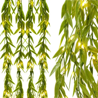 LED záves Lístky - 5,85x1,05m, 200LED, 8 funkcií, IP44, teplá biela