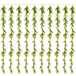 LED záves Lístky - 5,85x1,05m, 200LED, 8 funkcií, IP44, teplá biela