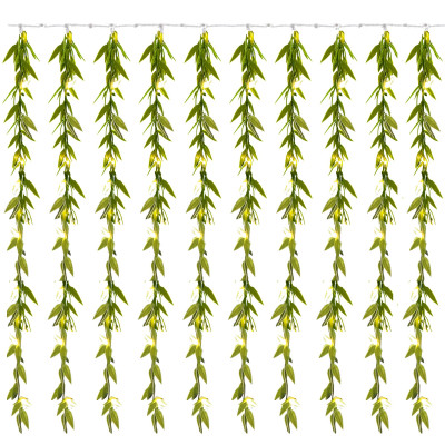 LED záves Lístky - 5,85x1,05m, 200LED, 8 funkcií, IP44, teplá biela