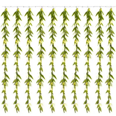 LED záves Lístky - 5,85x1,05m, 200LED, 8 funkcií, IP44, teplá biela