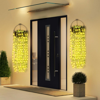 LED záves Lístky - 5,85x1,05m, 200LED, 8 funkcií, IP44, teplá biela