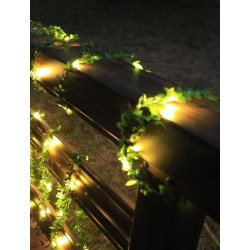 LED záves Lístky - 5,85x1,05m, 200LED, 8 funkcií, IP44, teplá biela