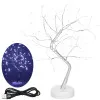 LED Bonsai strieborná - 45cm, 90LED, 2 funkcie, USB, 3xAA, IP20, studená biela
