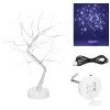 LED Bonsai strieborná - 45cm, 90LED, 2 funkcie, USB, 3xAA, IP20, studená biela