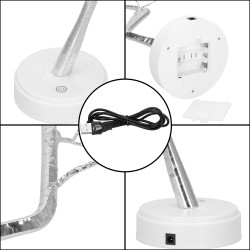 LED Bonsai strieborná - 45cm, 90LED, 2 funkcie, USB, 3xAA, IP20, studená biela