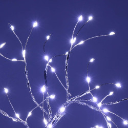 LED Bonsai strieborná - 45cm, 90LED, 2 funkcie, USB, 3xAA, IP20, studená biela