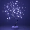 LED Bonsai strieborná - 45cm, 90LED, 2 funkcie, USB, 3xAA, IP20, studená biela