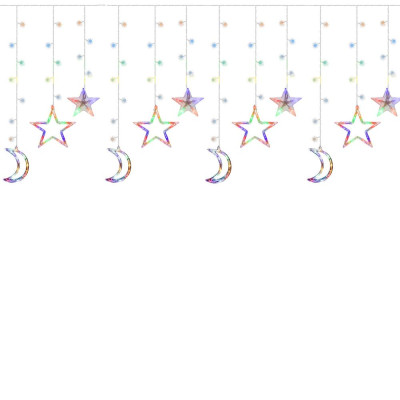 LED záves Nočná obloha - 2,5x0,9m, 138LED, 8 funkcií, pamäť, IP44, multicolor