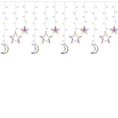 LED záves Nočná obloha - 2,5x0,9m, 138LED, 8 funkcií, pamäť, IP44, multicolor