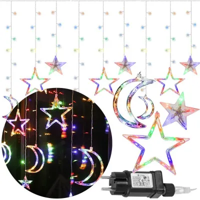 LED záves Nočná obloha - 2,5x0,9m, 138LED, 8 funkcií, pamäť, IP44, multicolor