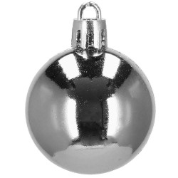 Vianočné banky strieborné mix - 4cm, sada 20ks