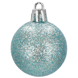 Vianočné banky svetlomodré mix - 4cm, sada 20ks