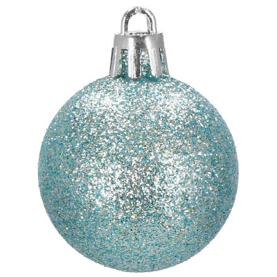 Vianočné banky svetlomodré mix - 4cm, sada 20ks