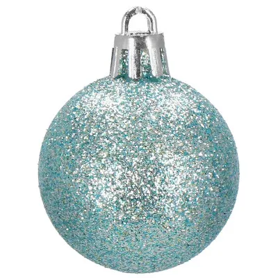 Vianočné banky svetlomodré mix - 4cm, sada 20ks