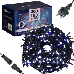 LED svetelná reťaz - 81,5m, 1000LED, IP44, studená biela + záblesky