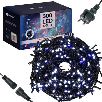 LED svetelná reťaz - 81,5m, 1000LED, IP44, studená biela + záblesky