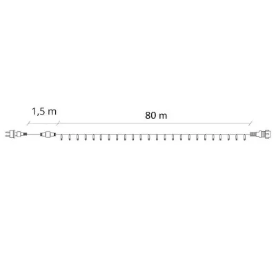 LED svetelná reťaz - 81,5m, 1000LED, IP44, studená biela + záblesky
