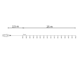 LED svetelná reťaz - 27,5m, 500LED, 8 funkcií, pamäť, IP44, modrá