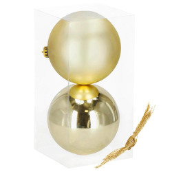 Vianočné banky XXL svetlo zlaté mix - 15cm, sada 2ks