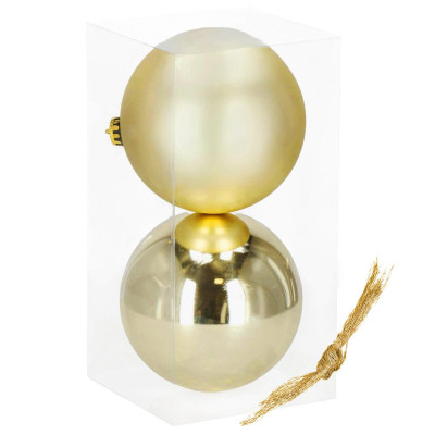 Vianočné banky XXL svetlo zlaté mix - 15cm, sada 2ks