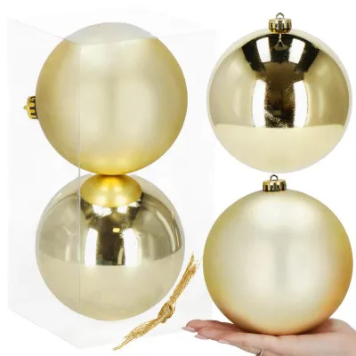 Vianočné banky XXL svetlo zlaté mix - 15cm, sada 2ks