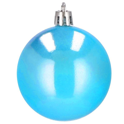 Vianočné banky strieborno-tyrkysové mix - 4/5/6cm, sada 30ks