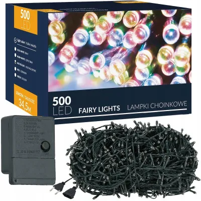 LED svetelná reťaz - 34,5m, 500LED, 8 funkcií, multicolor