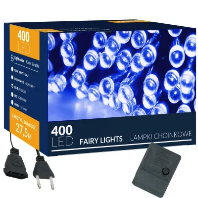 LED svetelná reťaz - 27,5m, 400LED, 8 funkcií, modrá