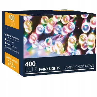 LED svetelná reťaz - 27,5m, 400LED, 8 funkcií, multicolor