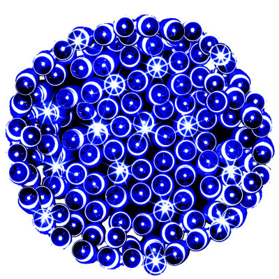 LED svetelná reťaz - 22,5m, 300LED, 8 funkcií, modrá