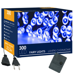 LED svetelná reťaz - 22,5m, 300LED, 8 funkcií, modrá