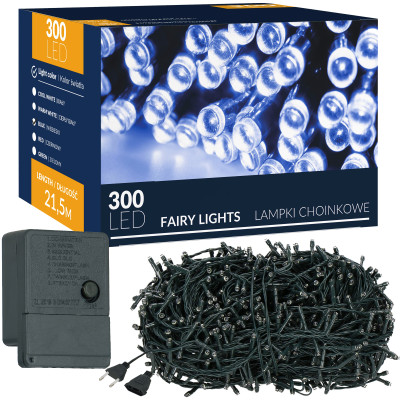 LED svetelná reťaz - 22,5m, 300LED, 8 funkcií, modrá