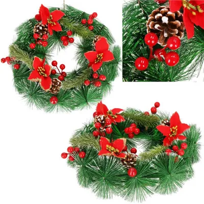 Adventný veniec s ozdobami 30cm, vianočné dekorácie